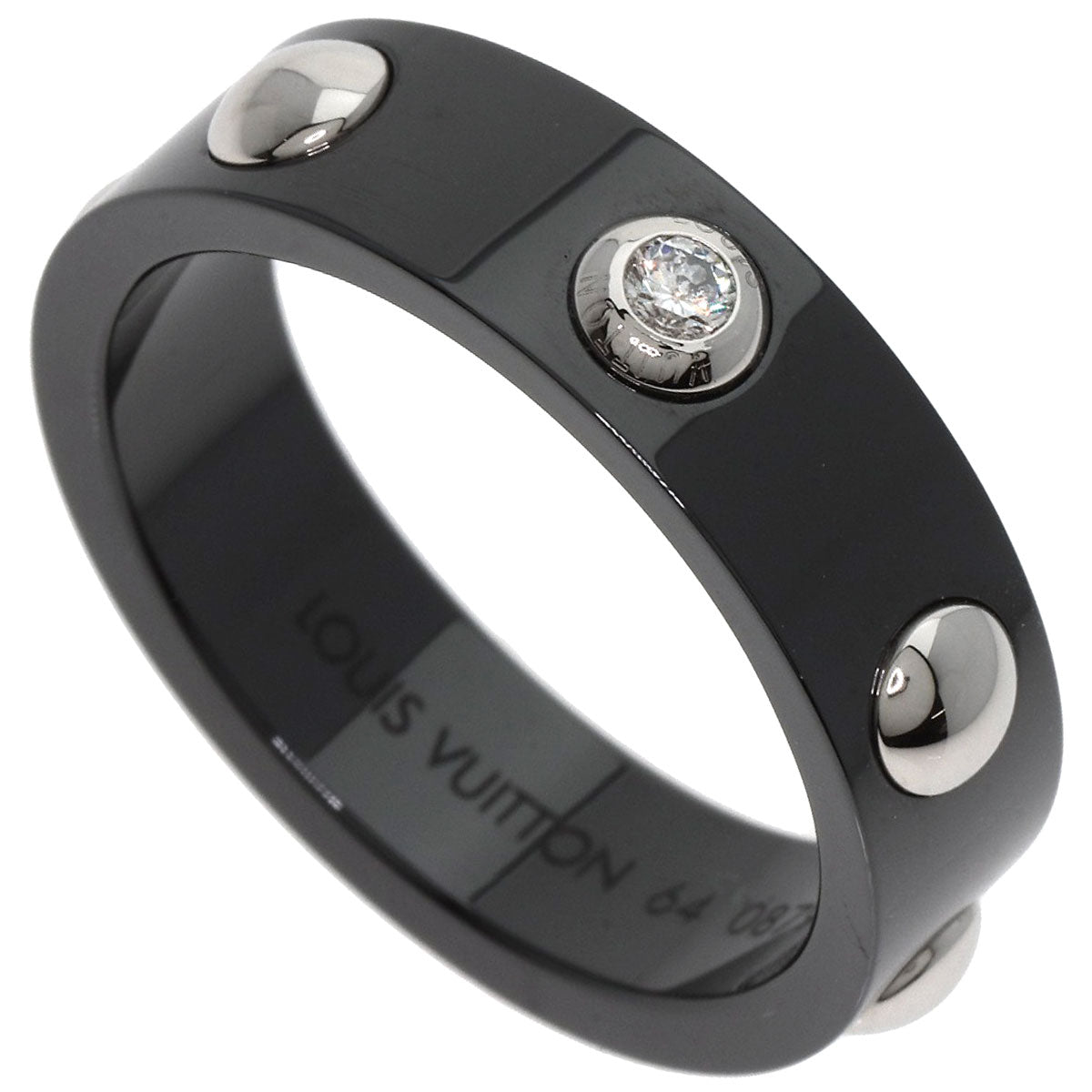 LOUIS VUITTON Petite Berg Crew 1P Diamond #64 Ring Ceramic PT900Ladies [Used]