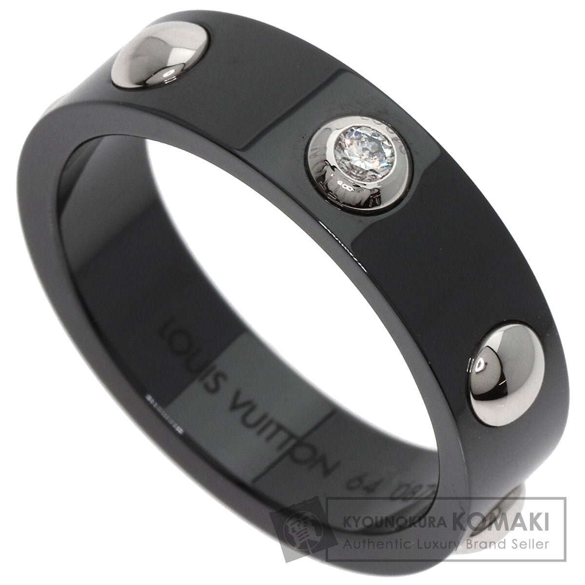 LOUIS VUITTON Petite Berg Crew 1P Diamond #64 Ring Ceramic PT900Ladies [Used]