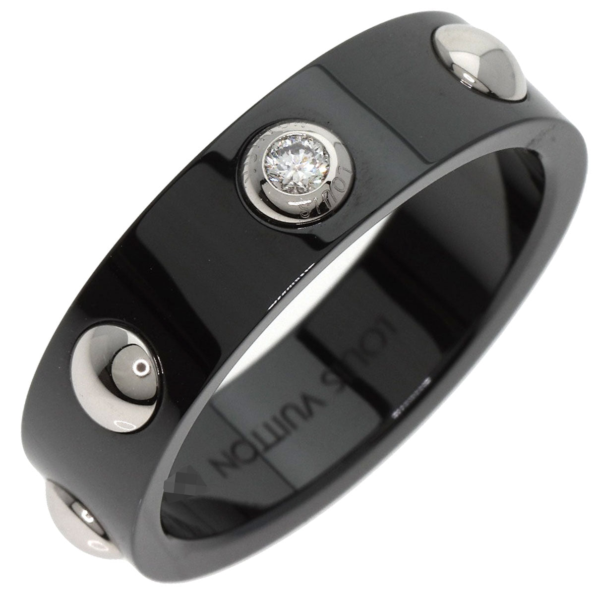 LOUIS VUITTON Petite Berg Crew 1P Diamond #64 Ring Ceramic PT900Ladies [Used]