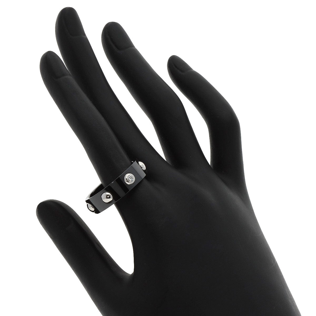 LOUIS VUITTON Petite Berg Crew 1P Diamond #64 Ring Ceramic PT900Ladies [Used]