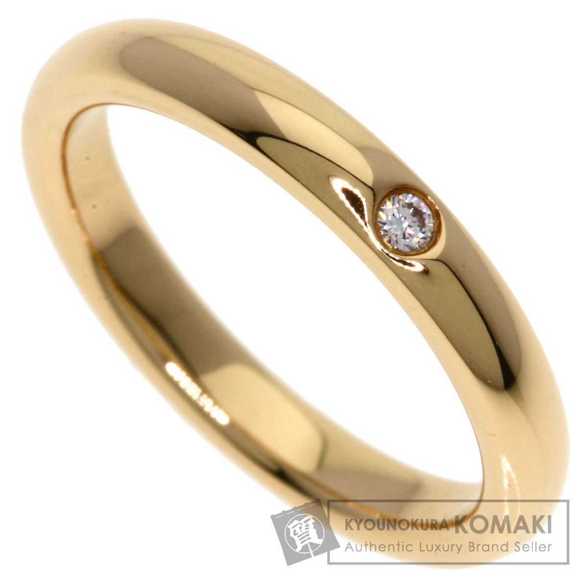 TIFFANY&Co.   Ring Stacking band 1P Diamond K18 Pink Gold Ladies