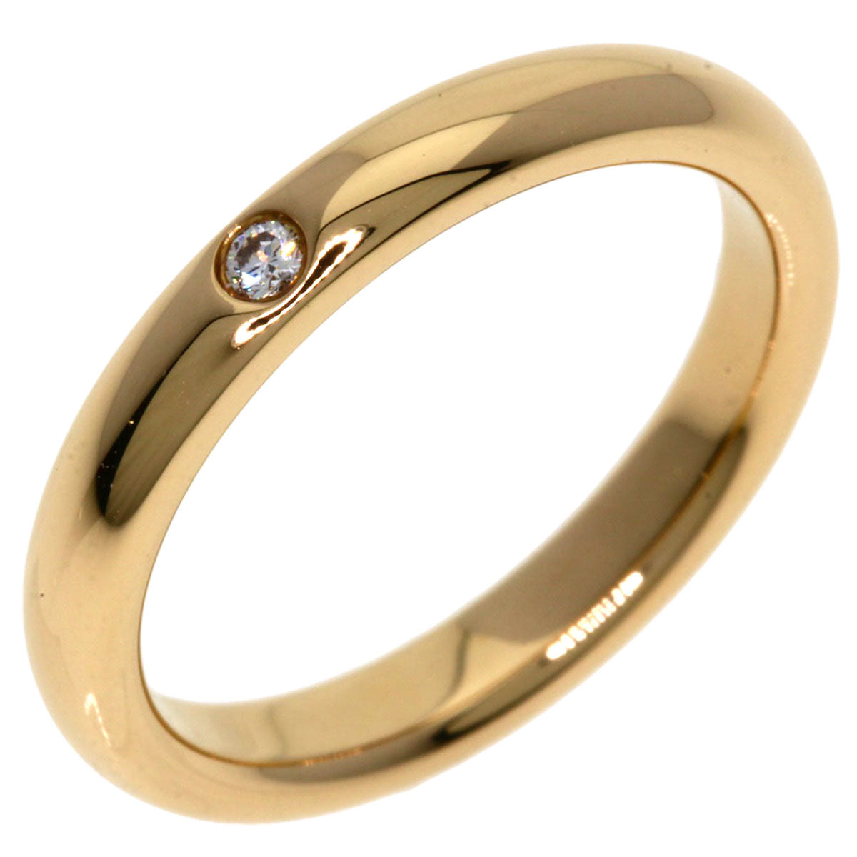 TIFFANY&Co.   Ring Stacking band 1P Diamond K18 Pink Gold Ladies