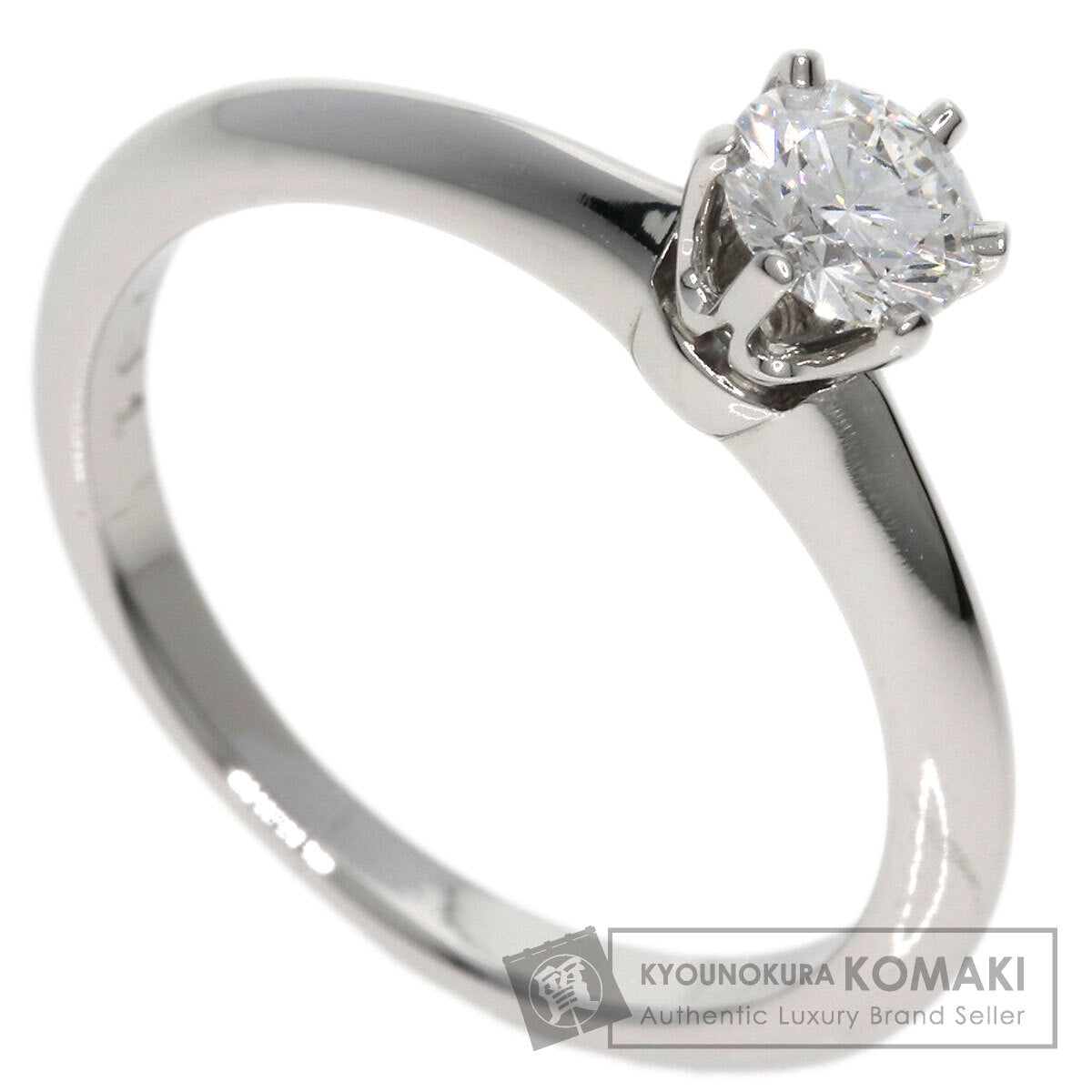 TIFFANY&Co. Solitaire Knife Edge Diamond Ring Platinum PT950 Ladies [Used]