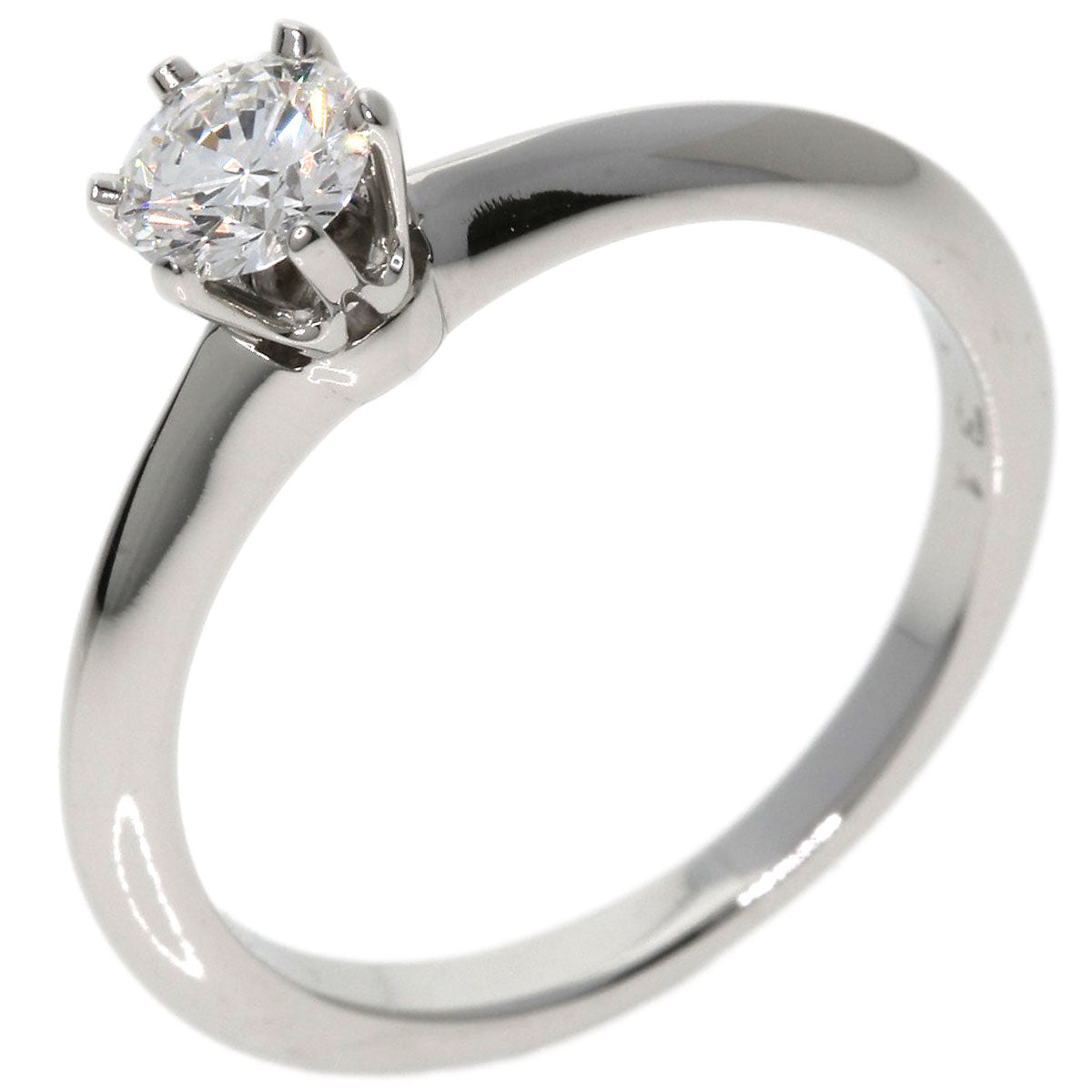 TIFFANY&Co. Solitaire Knife Edge Diamond Ring Platinum PT950 Ladies [Used]