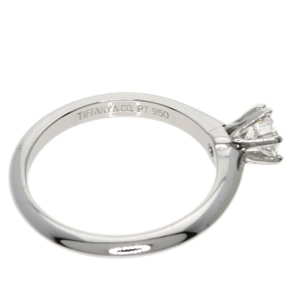 TIFFANY&Co. Solitaire Knife Edge Diamond Ring Platinum PT950 Ladies [Used]