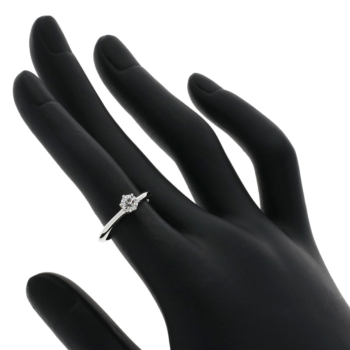 TIFFANY&Co. Solitaire Knife Edge Diamond Ring Platinum PT950 Ladies [Used]