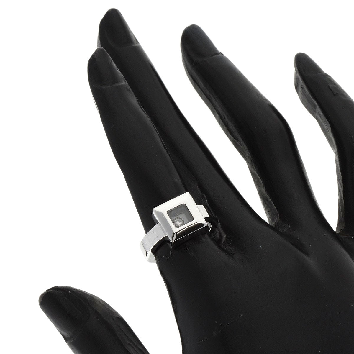 Chopard Happy diamond 1P Diamond Ring K18 White Gold Ladies [Used]