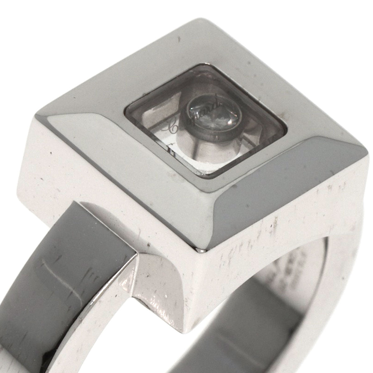 Chopard Happy diamond 1P Diamond Ring K18 White Gold Ladies [Used]