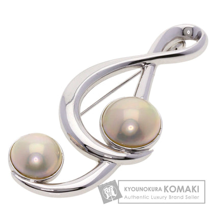 TASAKI   Brooch Mabe pearl Pearl treble clef Silver Ladies