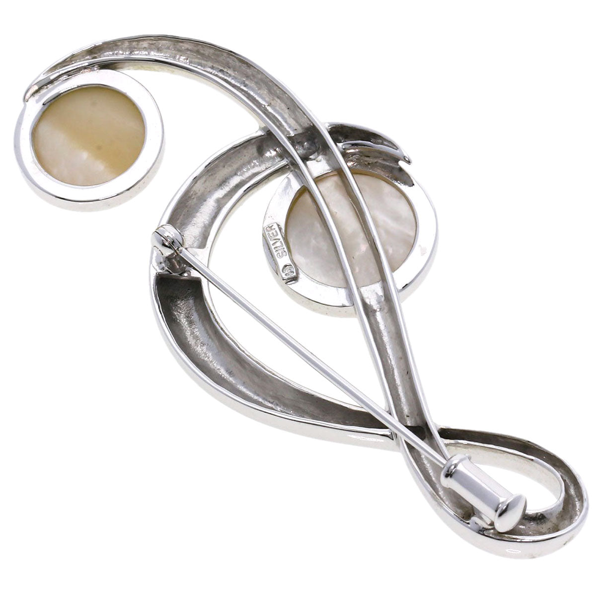 TASAKI   Brooch Mabe pearl Pearl treble clef Silver Ladies
