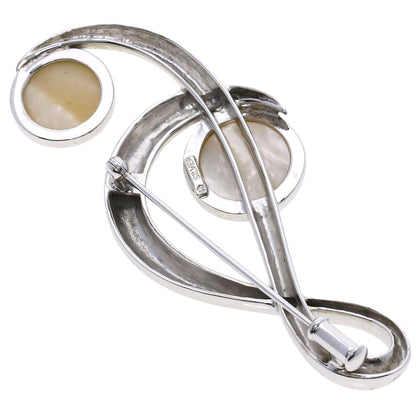 TASAKI   Brooch Mabe pearl Pearl treble clef Silver Ladies