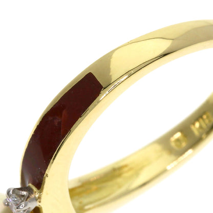 MIKIMOTO Akoya Pearl Pearl Enamel Diamond Ring K18 Yellow Gold Ladies [Used]