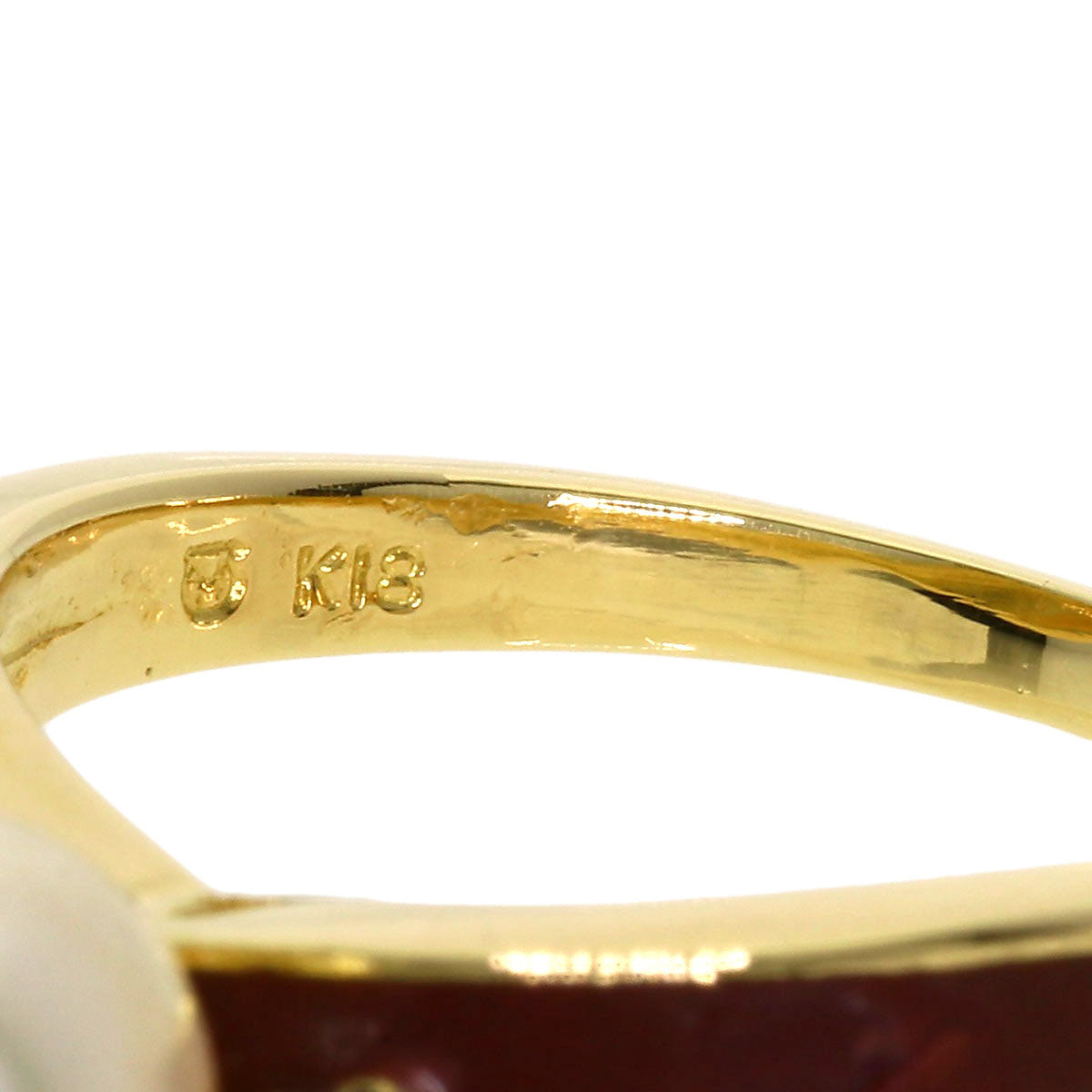 MIKIMOTO Akoya Pearl Pearl Enamel Diamond Ring K18 Yellow Gold Ladies [Used]