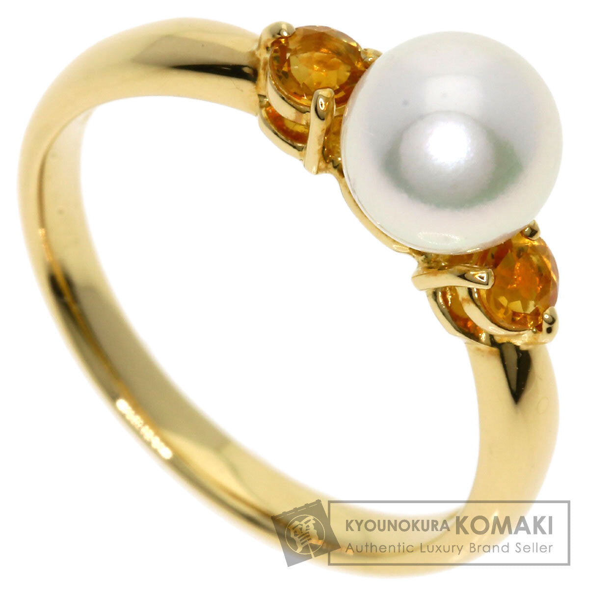 TASAKI Akoya Pearl Pearl Citrin Ring K18 Yellow Gold Ladies [Used]