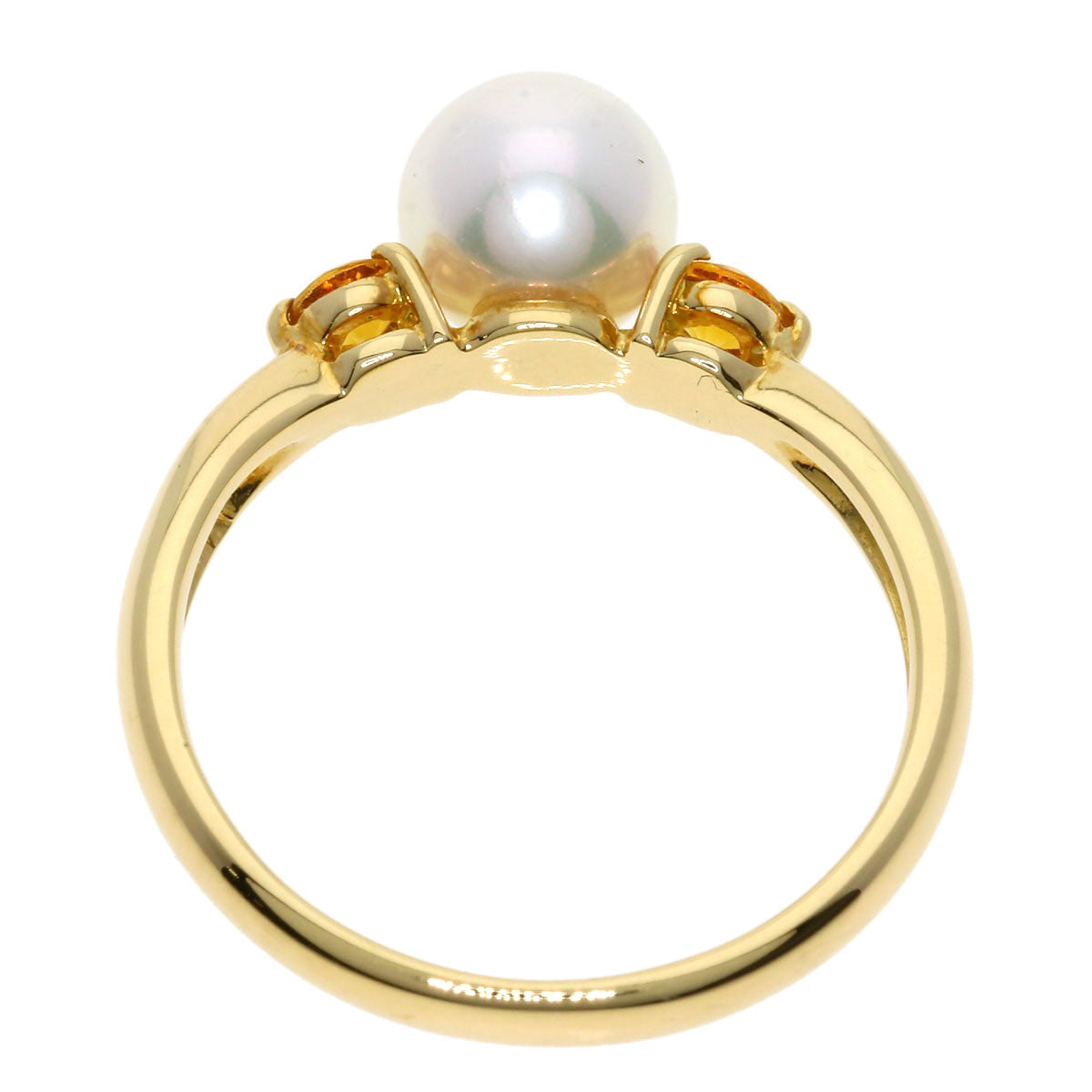TASAKI Akoya Pearl Pearl Citrin Ring K18 Yellow Gold Ladies [Used]