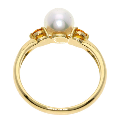 TASAKI Akoya Pearl Pearl Citrin Ring K18 Yellow Gold Ladies [Used]