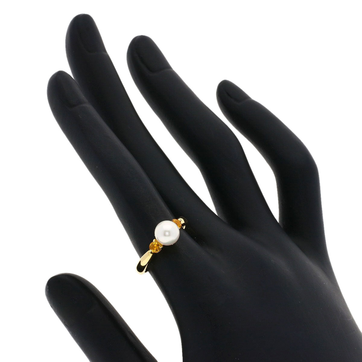 TASAKI Akoya Pearl Pearl Citrin Ring K18 Yellow Gold Ladies [Used]