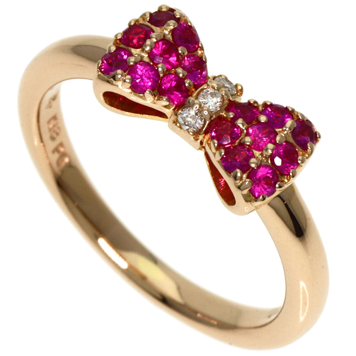 Ponte Vecchio   Ring Ribbon Pink Sapphire Diamond K18 Pink Gold Ladies