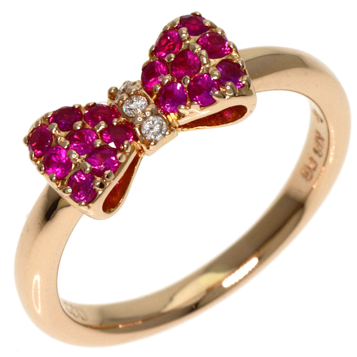 Ponte Vecchio   Ring Ribbon Pink Sapphire Diamond K18 Pink Gold Ladies