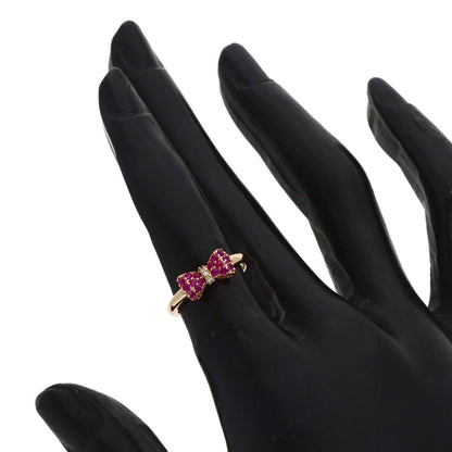 Ponte Vecchio   Ring Ribbon Pink Sapphire Diamond K18 Pink Gold Ladies