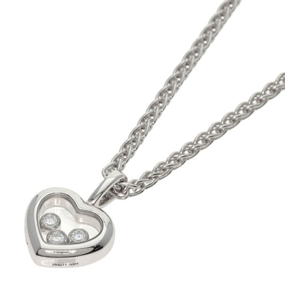 Chopard   Necklace Happy diamond heart motif 3P Diamond K18 White Gold Ladies