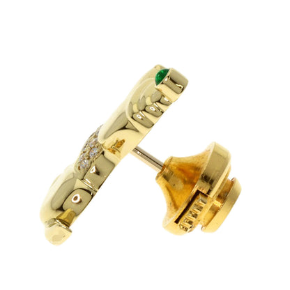 Gimel Dog Motif Diamond Emerald Pin Brooch Brooch K18 Yellow Gold Ladies [Used]