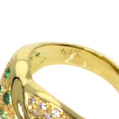 0.33ct Paraiba tourmaline Diamond Ring K18 Yellow Gold  7g　Ladies