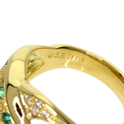 0.33ct Paraiba tourmaline Diamond Ring K18 Yellow Gold  7g　Ladies