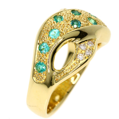 0.33ct Paraiba tourmaline Diamond Ring K18 Yellow Gold  7g　Ladies