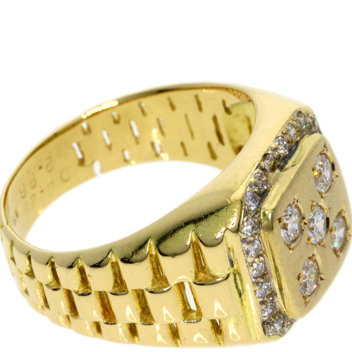 0.28ct Diamond Ring K18 Yellow Gold  11.72g　Ladies