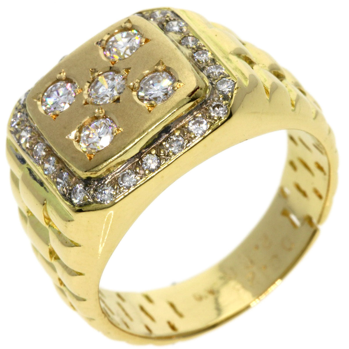 0.28ct Diamond Ring K18 Yellow Gold  11.72g　Ladies