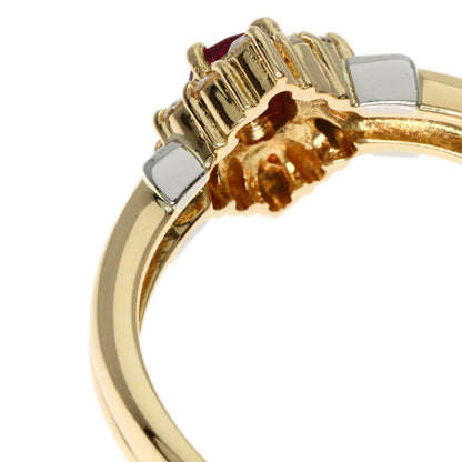 0.33ct Ruby Diamond Ring K18 Yellow Gold PT900 3.76g　Ladies