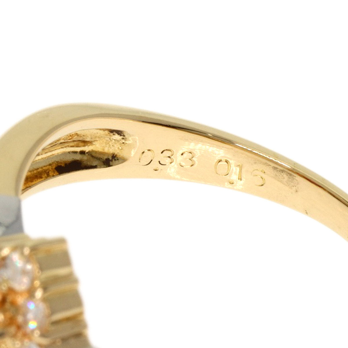 0.33ct Ruby Diamond Ring K18 Yellow Gold PT900 3.76g　Ladies