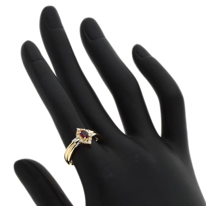 0.33ct Ruby Diamond Ring K18 Yellow Gold PT900 3.76g　Ladies