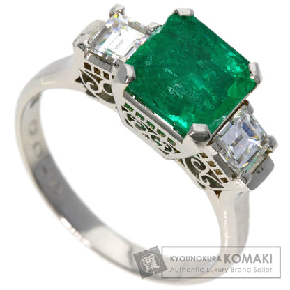 1.62ct Emerald Diamond Ring Platinum PT850  4.5g　Ladies