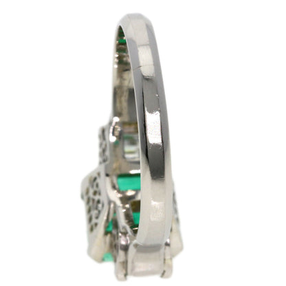 1.62ct Emerald Diamond Ring Platinum PT850  4.5g　Ladies