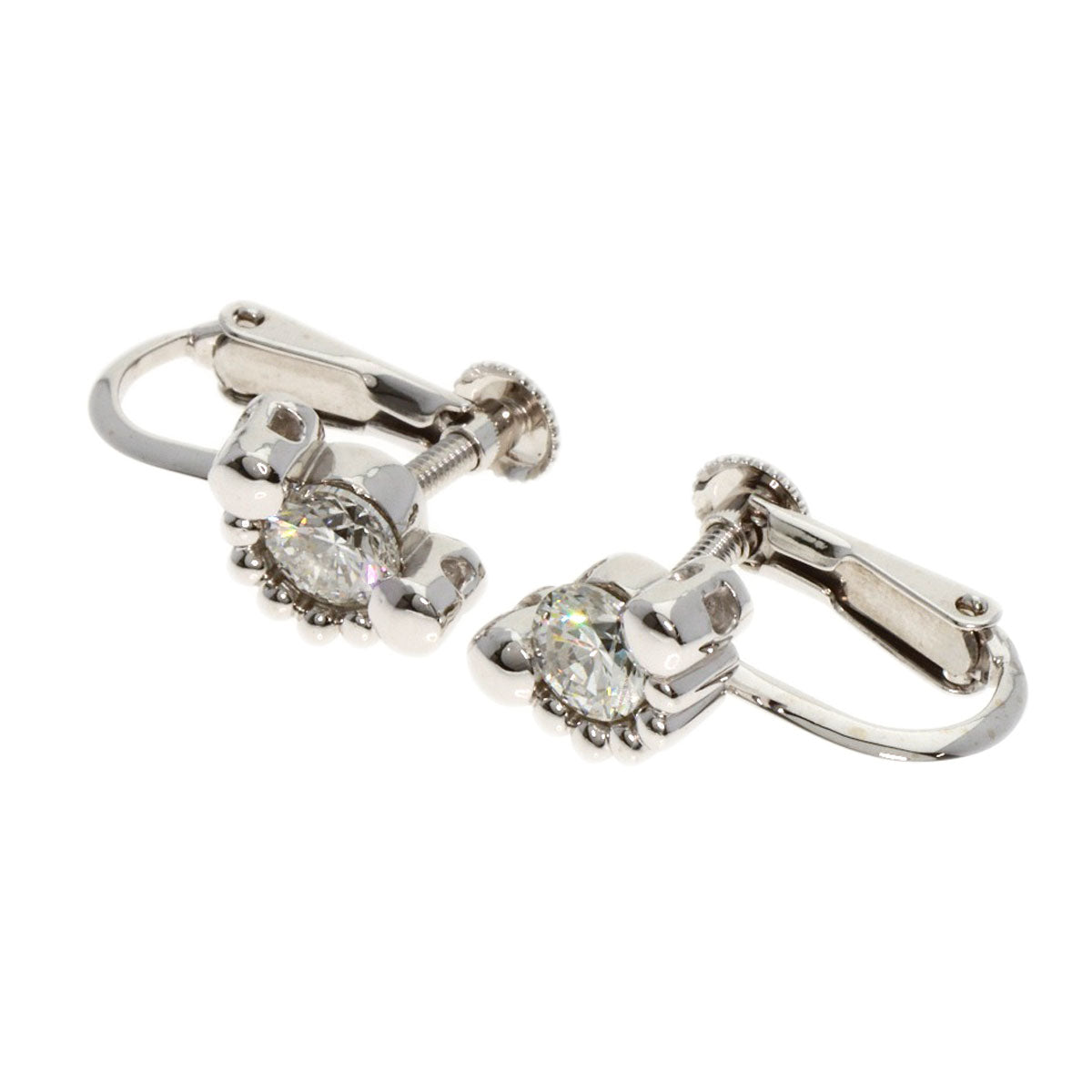 0.332ct Diamond Earring K14 White Gold PT900 4.5g　Ladies