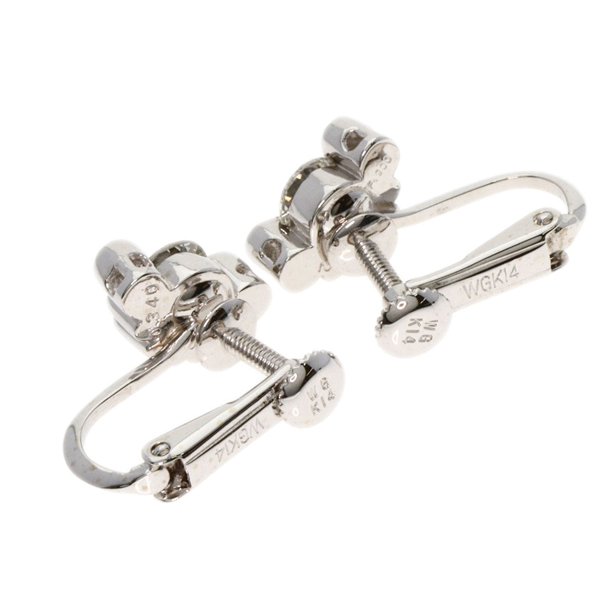 0.332ct Diamond Earring K14 White Gold PT900 4.5g　Ladies