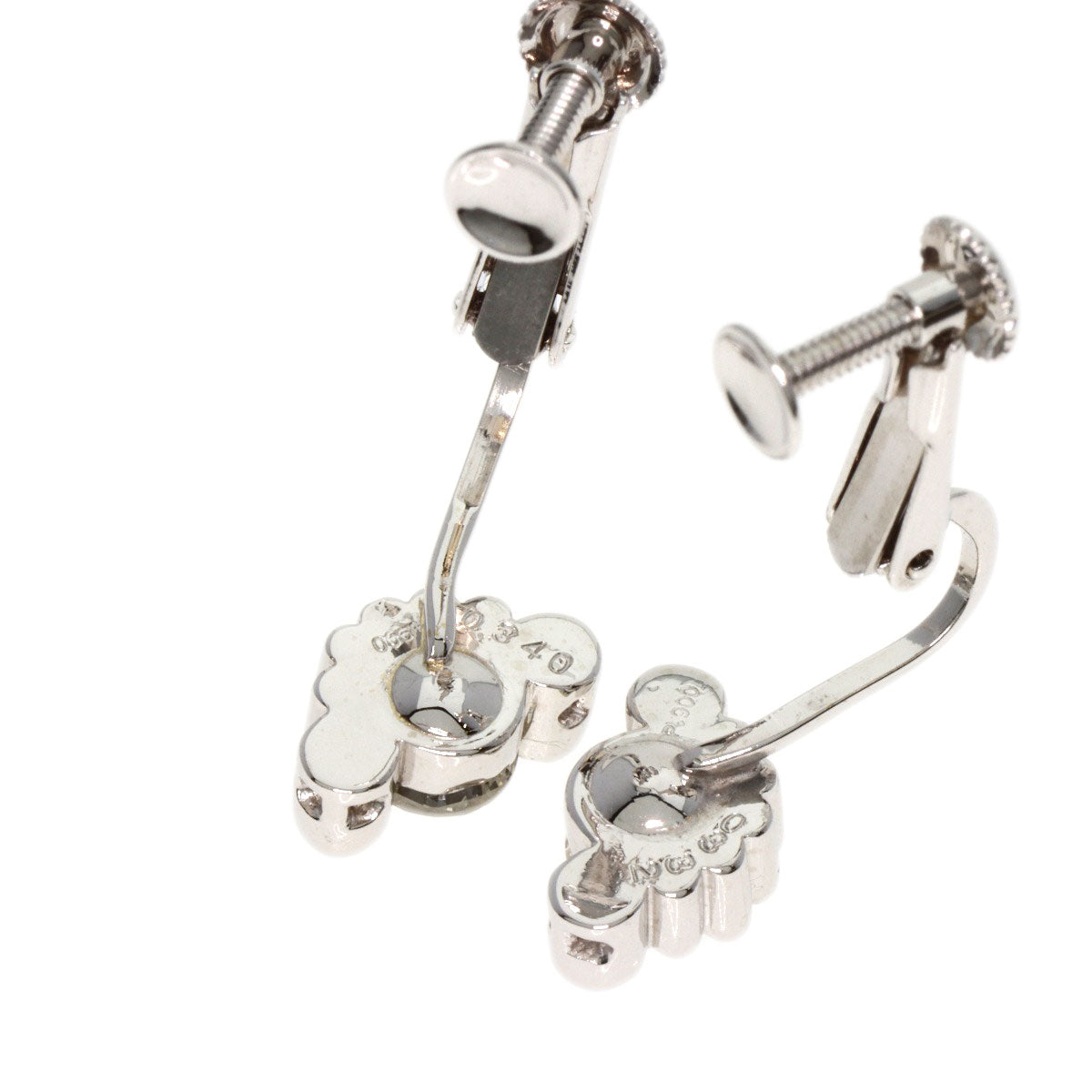 0.332ct Diamond Earring K14 White Gold PT900 4.5g　Ladies