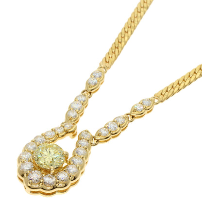 1.079ct Yellow Diamond Diamond Necklace K18 Yellow Gold  15g　Ladies