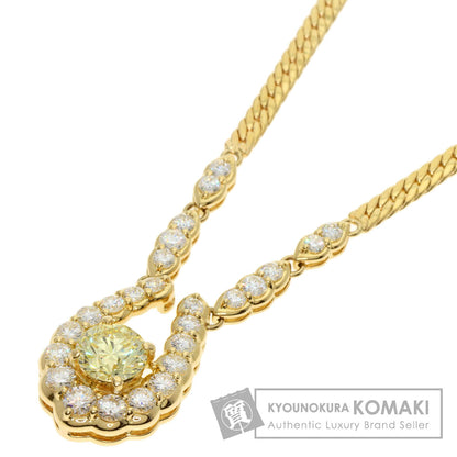 1.079ct Yellow Diamond Diamond Necklace K18 Yellow Gold  15g　Ladies