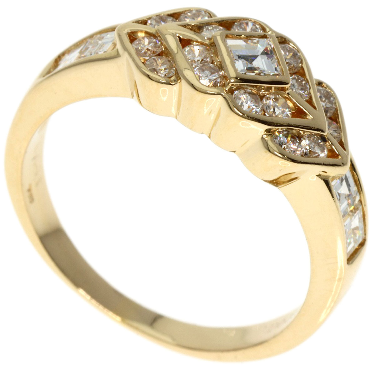 0.441ct Diamond Ring K18 Yellow Gold  3.7g　Ladies