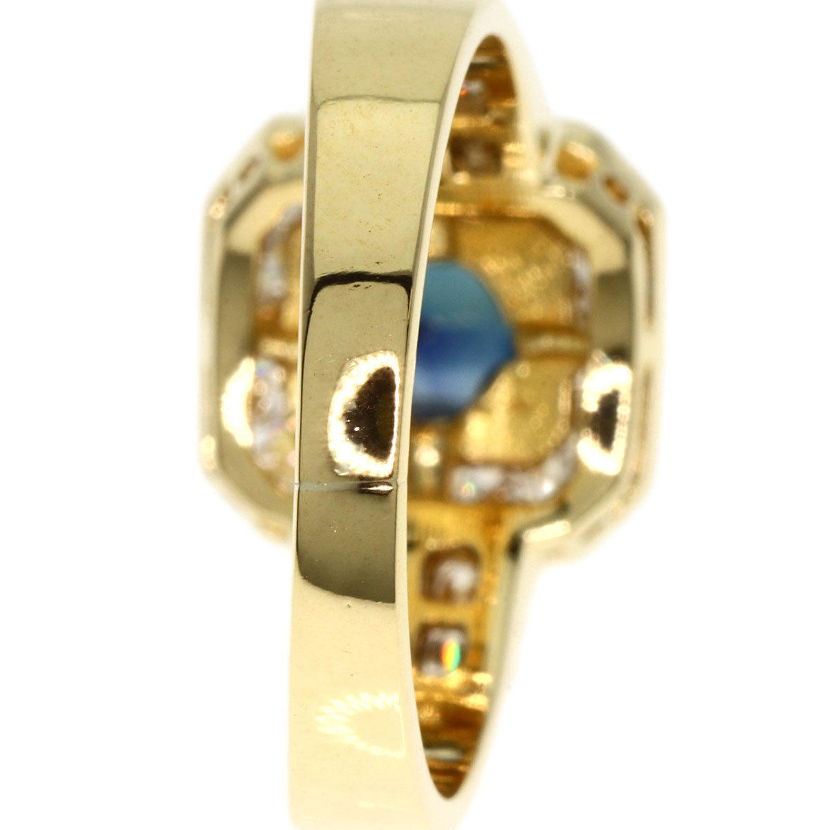 1ct Sapphire Diamond Ring K18 Yellow Gold  5.8g　Ladies