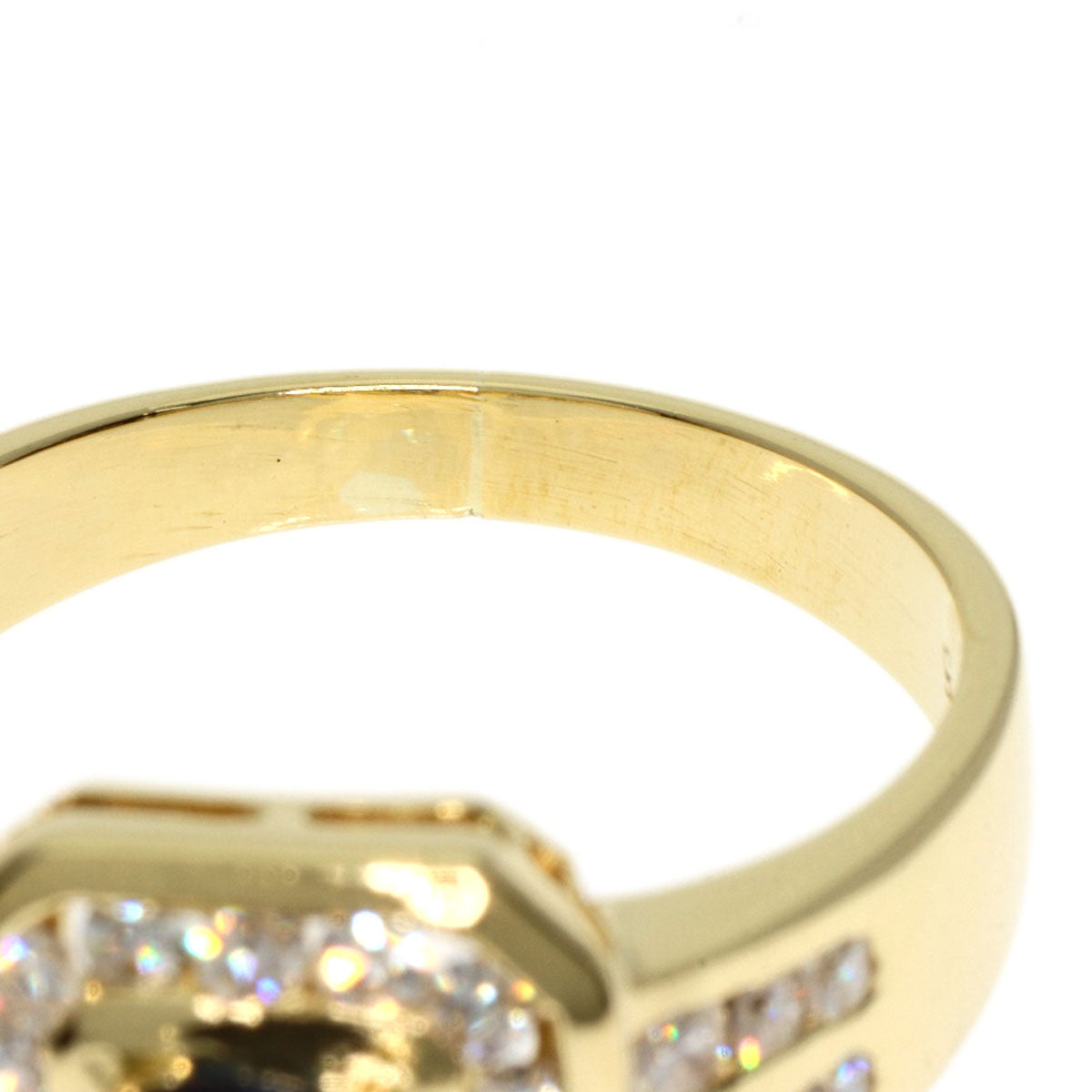 1ct Sapphire Diamond Ring K18 Yellow Gold  5.8g　Ladies