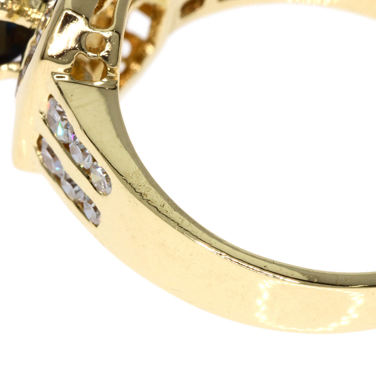 1ct Sapphire Diamond Ring K18 Yellow Gold  5.8g　Ladies