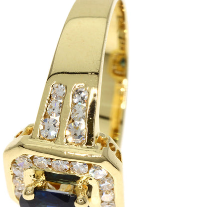 1ct Sapphire Diamond Ring K18 Yellow Gold  5.8g　Ladies