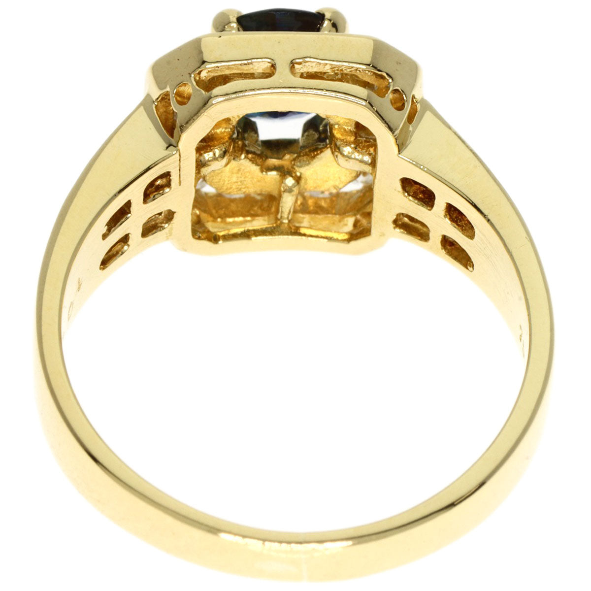 1ct Sapphire Diamond Ring K18 Yellow Gold  5.8g　Ladies
