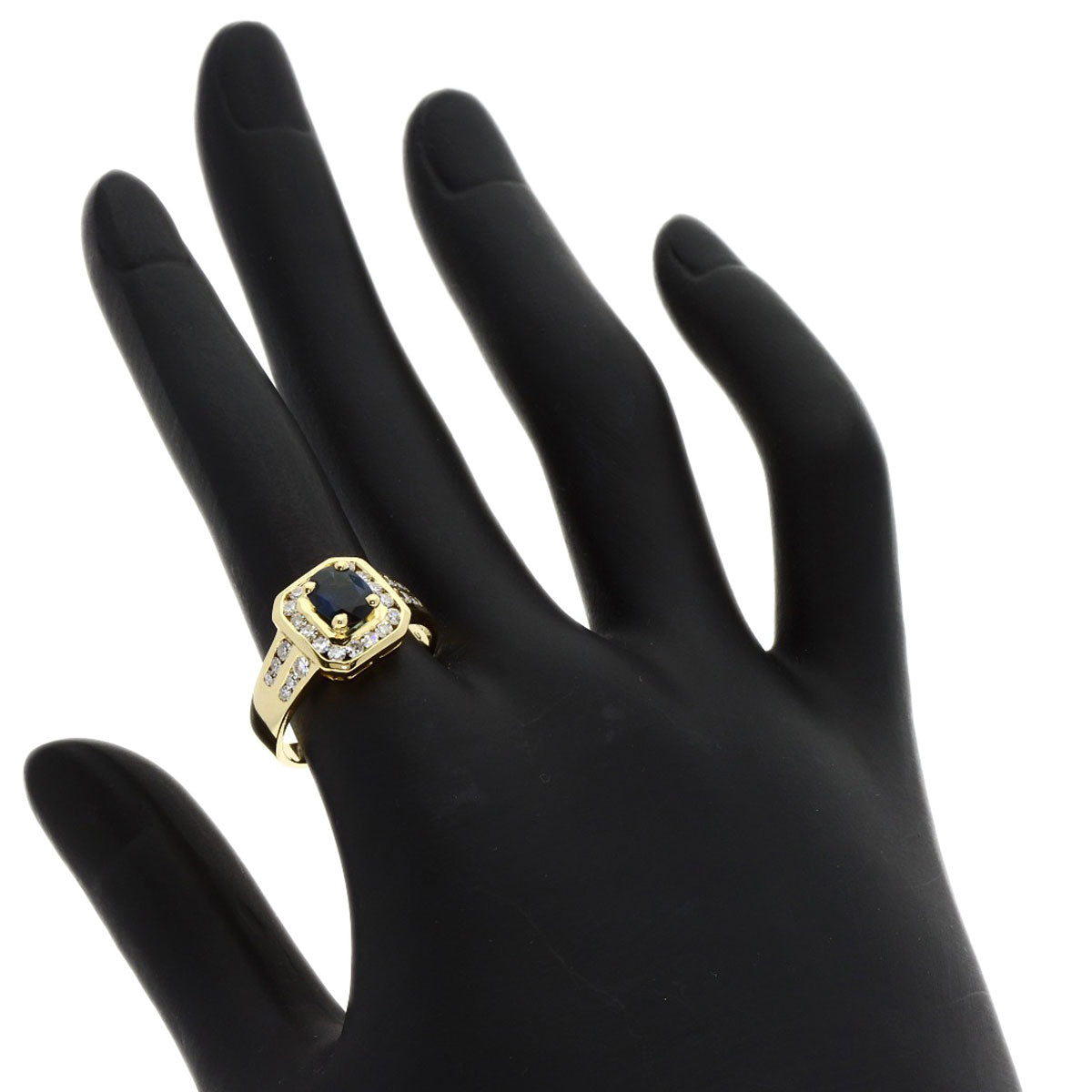 1ct Sapphire Diamond Ring K18 Yellow Gold  5.8g　Ladies