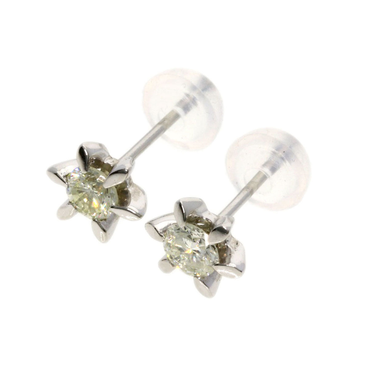 0.223ct Diamond earring Platinum  1.4g　Ladies