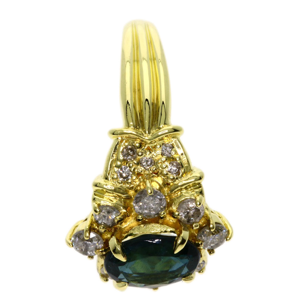 0.88ct Tourmaline Diamond Ring K18 Yellow Gold  4.5g　Ladies